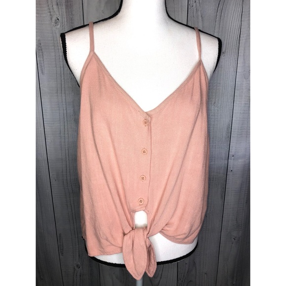 Topshop Tops - Topshop Linen & Viscose Crop Top Tie Front NWT